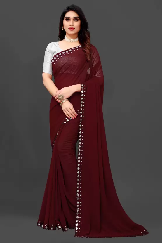 Side Mirror Styles Georgette Party Wear Sarees Catalog